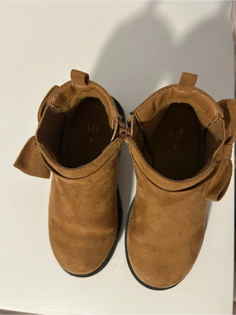 Gap Kids Tan Suede Bow Ankle Boots